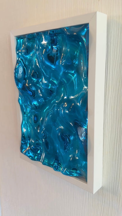 Ocean art painting 32x23 cm - water ripples artpiece