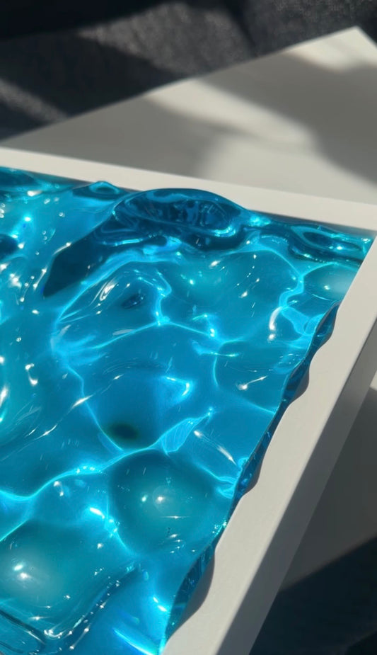 Ocean art painting 32x23 cm - water ripples artpiece