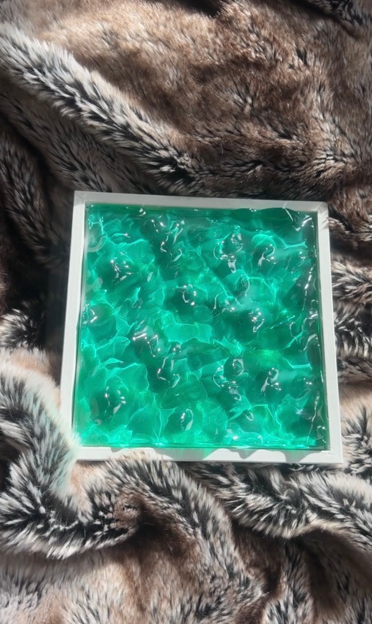 Ocean art painting 22,5x22,5 cm - water ripples artpiece