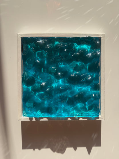 Ocean art painting 22,5x22,5 cm - water ripples artpiece