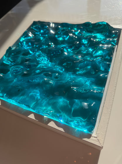 Ocean art painting 22,5x22,5 cm - water ripples artpiece