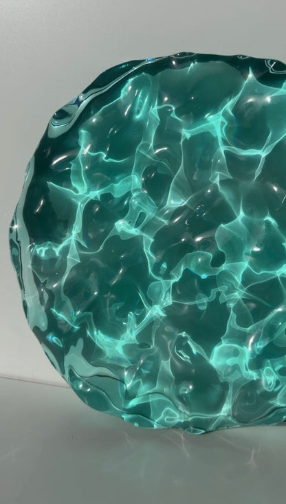Vatteninspirerad konst Rund 30 cm - Ocean art
