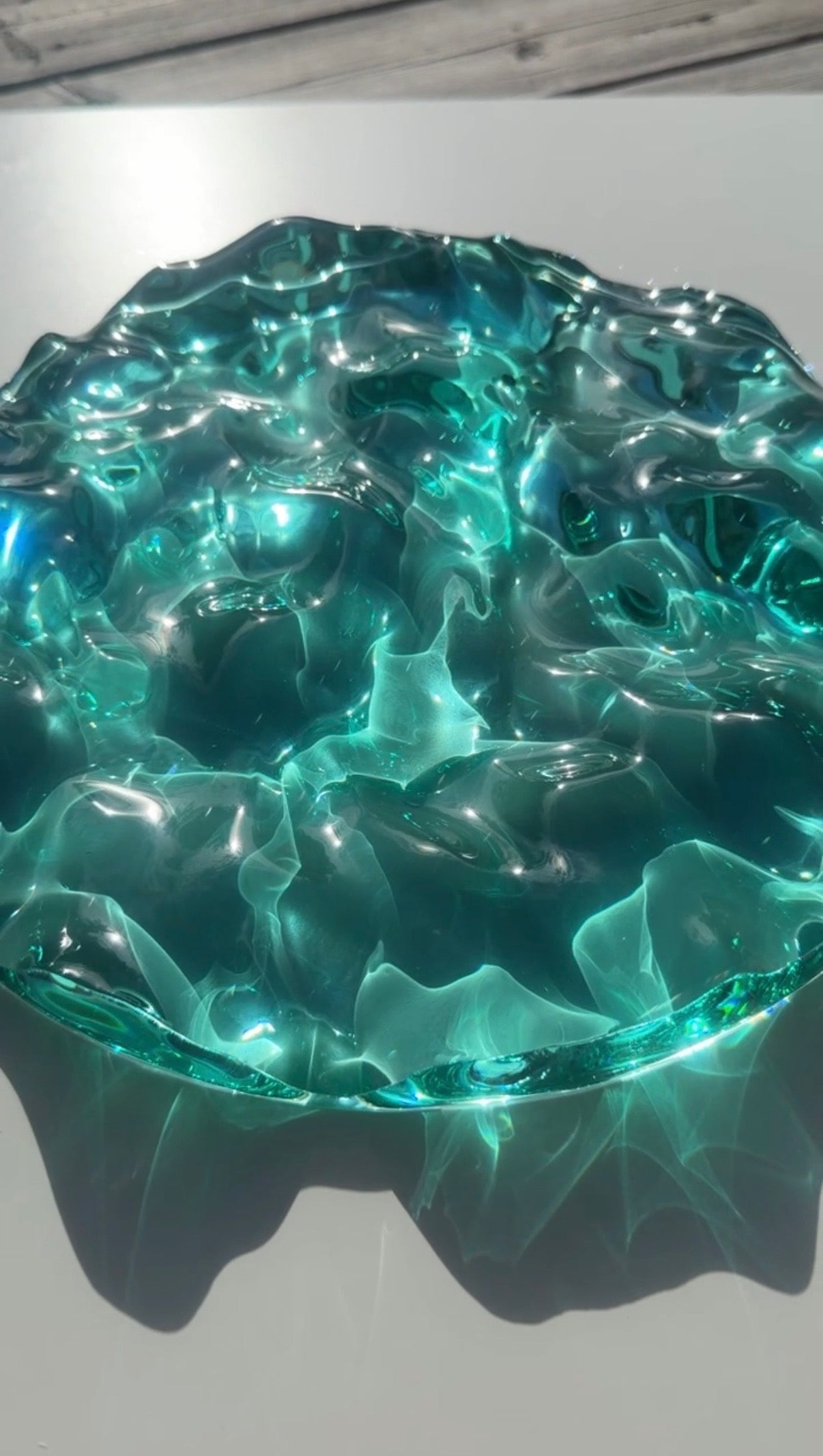 Vatteninspirerad konst Rund 30 cm - Ocean art