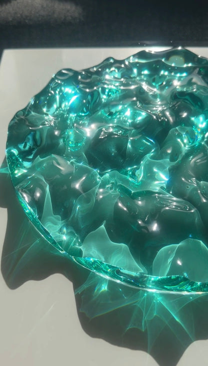 Vatteninspirerad konst Rund 30 cm - Ocean art