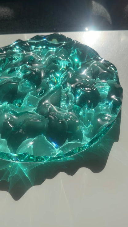 Vatteninspirerad konst Rund 30 cm - Ocean art