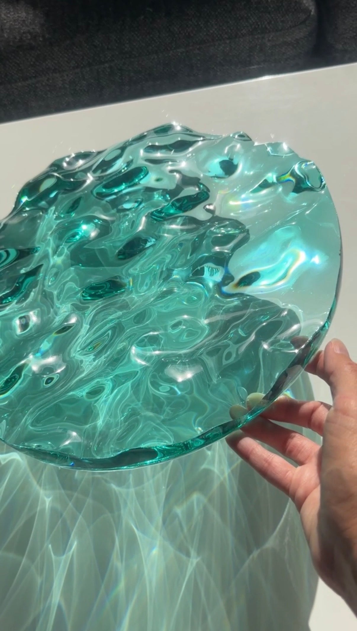 Vatteninspirerad konst Rund 30 cm - Ocean art