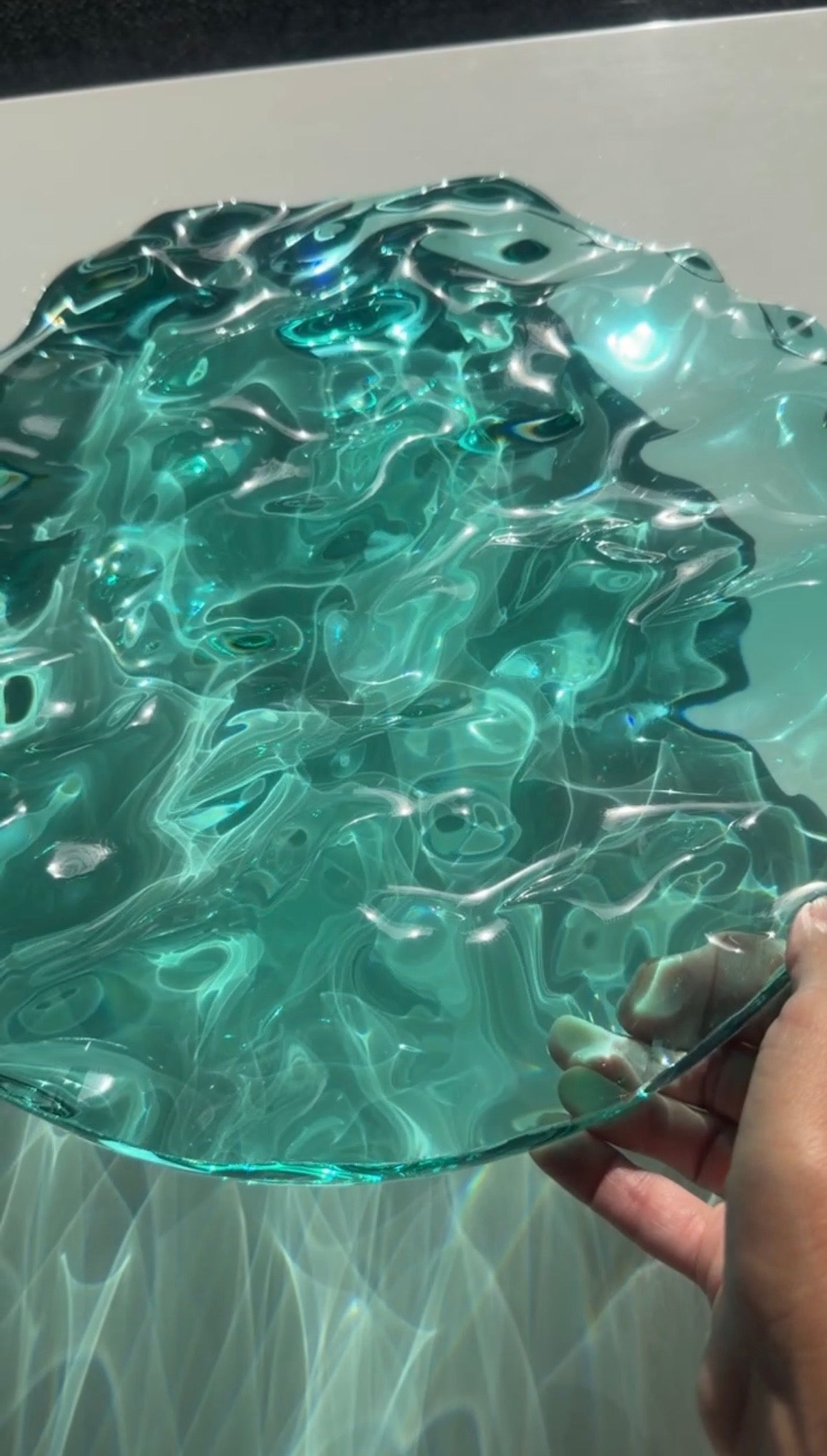 Vatteninspirerad konst Rund 30 cm - Ocean art