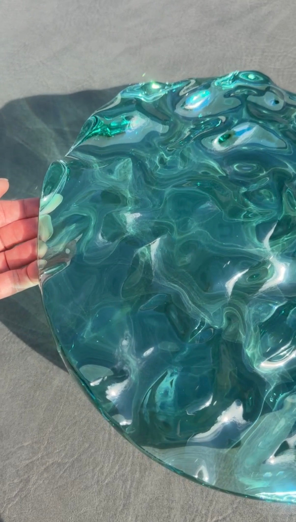 Vatteninspirerad konst Rund 30 cm - Ocean art