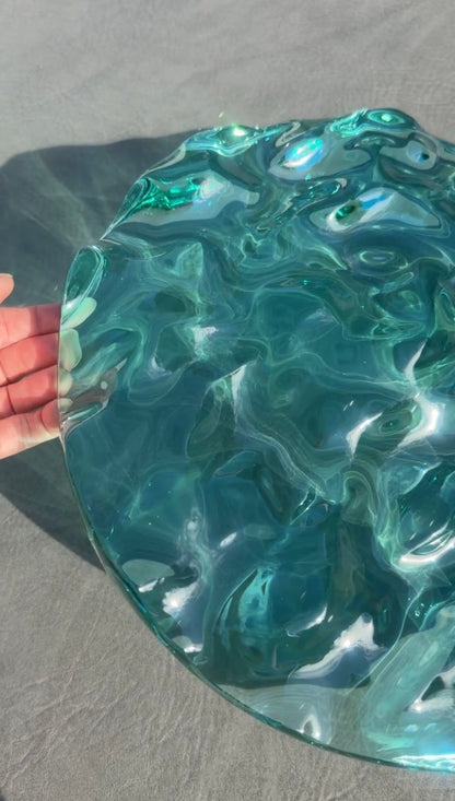 Vatteninspirerad konst Rund 30 cm - Ocean art