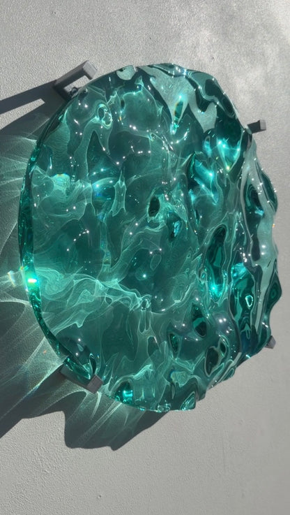 Vatteninspirerad konst Rund 30 cm - Ocean art
