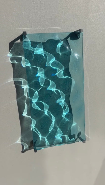 Ocean art 40 x 20 cm - water ripples artpiece