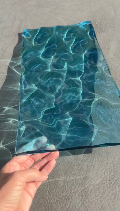 Ocean art 40 x 20 cm - water ripples artpiece