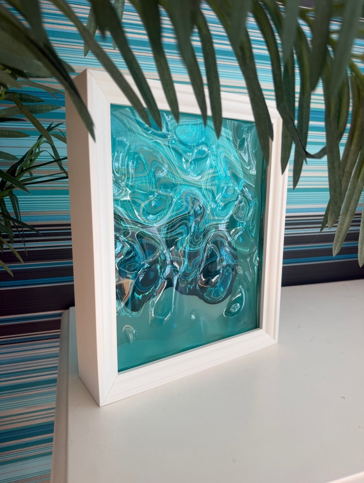 Vatteninspirerad konst 22,5x22,5 cm - Ocean art