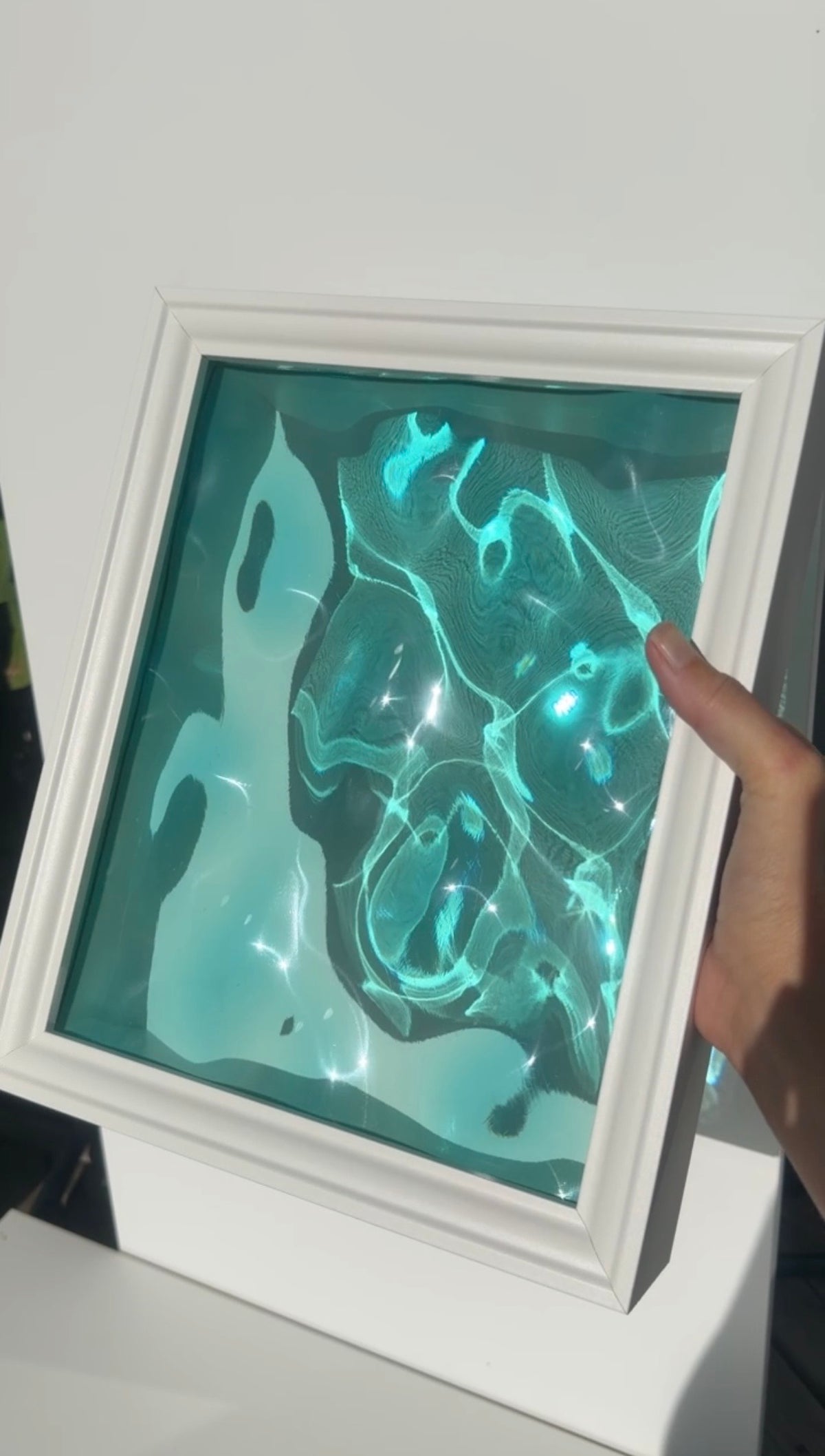 Vatteninspirerad konst 22,5x22,5 cm - Ocean art