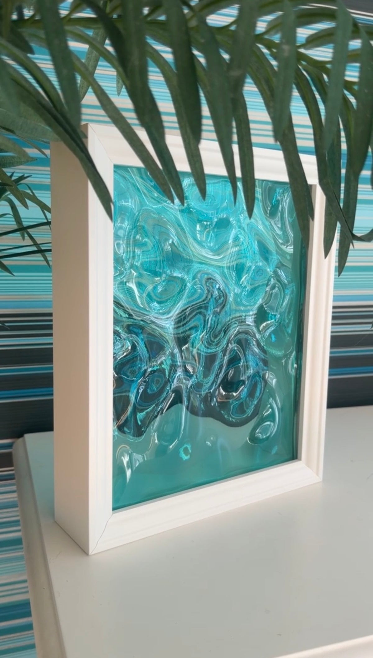 Vatteninspirerad konst 22,5x22,5 cm - Ocean art