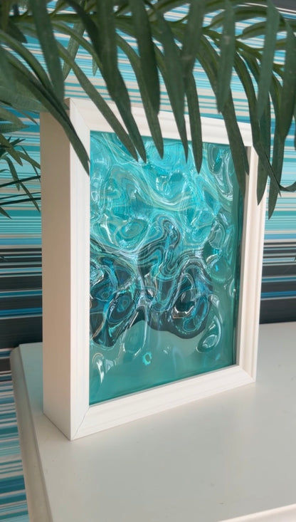 Vatteninspirerad konst 22,5x22,5 cm - Ocean art