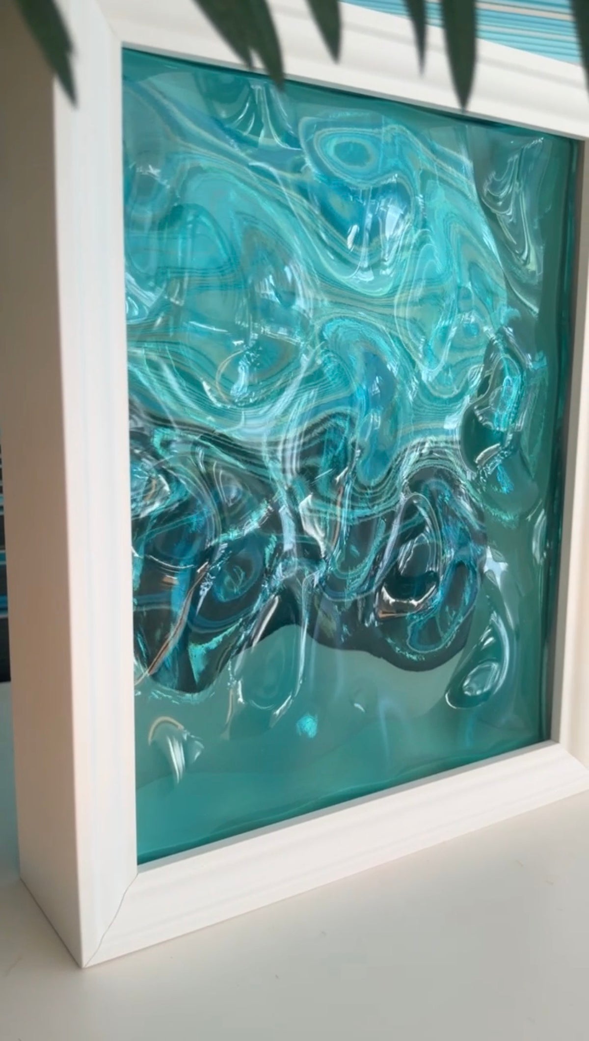 Vatteninspirerad konst 22,5x22,5 cm - Ocean art