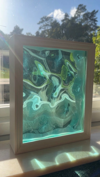 Vatteninspirerad konst 22,5x22,5 cm - Ocean art