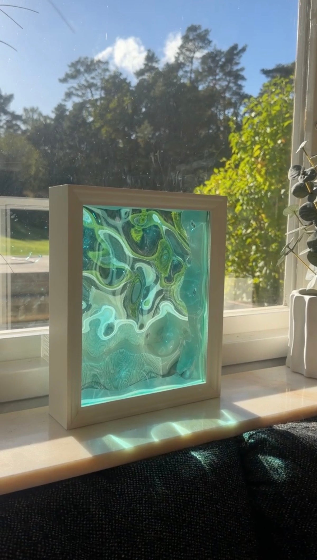 Vatteninspirerad konst 22,5x22,5 cm - Ocean art