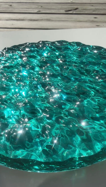 Vatteninspirerad konst 20 cm  Rund- Ocean art