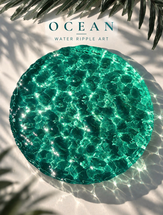 Vatteninspirerad konst 20 cm  Rund- Ocean art