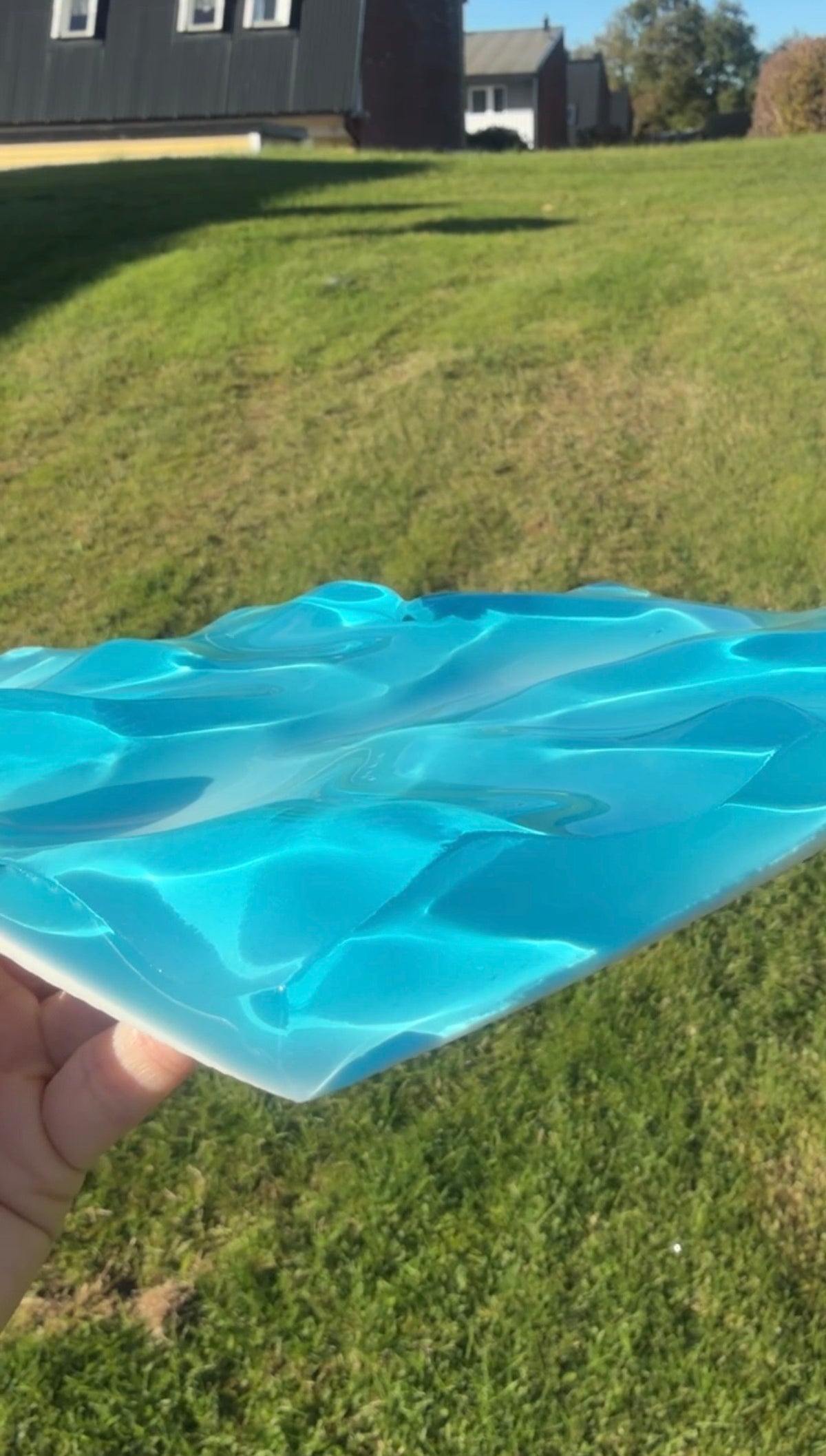 Vatteninspirerad konst 20 cm  Rund- Ocean art