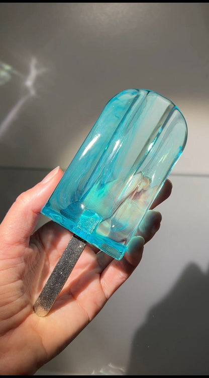 Isglass med hål för glasspinne silikonform / Resinform