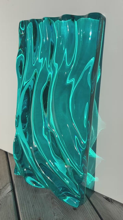 Ocean art 30x16 cm - water ripples artpiece