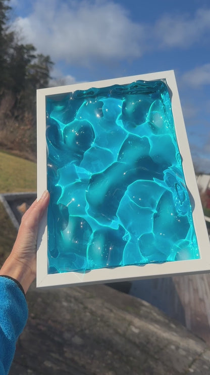 Ocean art painting 32x23 cm - water ripples artpiece