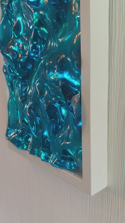 Ocean art painting 32x23 cm - water ripples artpiece