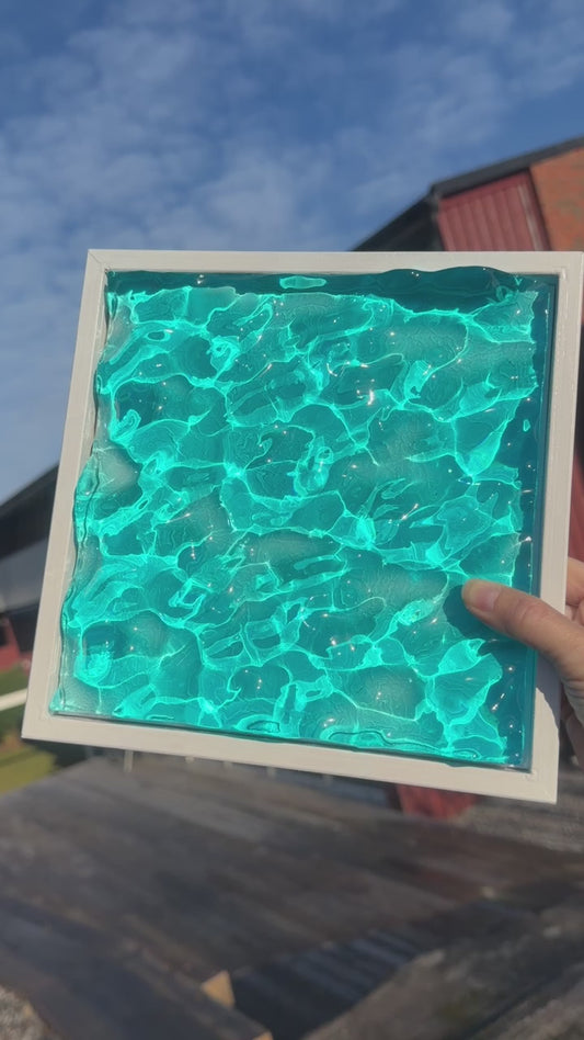 Vatteninspirerad konst 22,5x22,5 cm - Ocean art